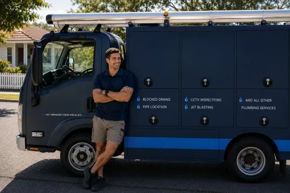 Licensed the North Shore plumber at the van